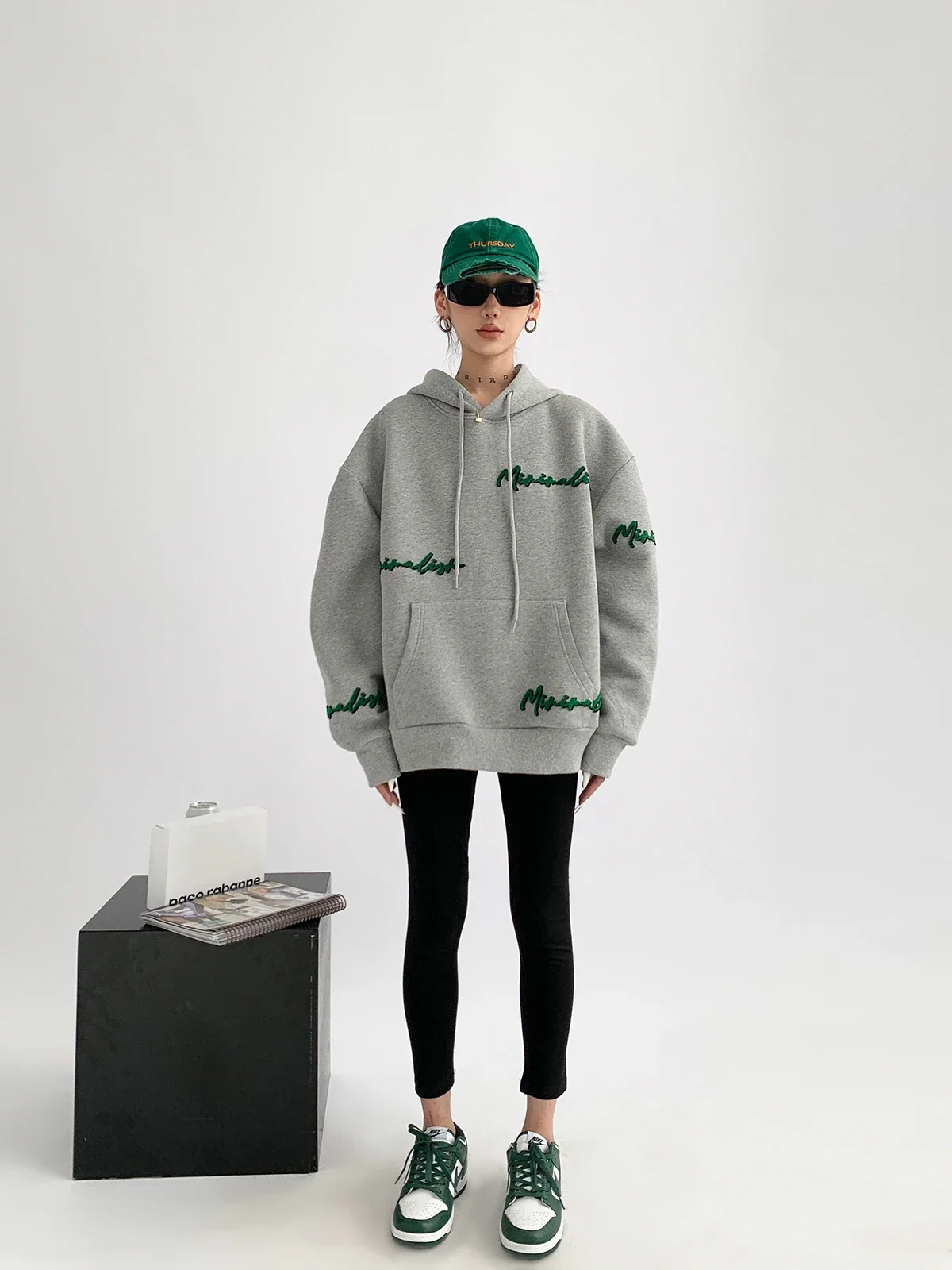 autumn winter fleece hooded Sweatshirt harajuku letter embroidery y2k hoodies women clothes Long Sleeve UNISEX oversized hoodie