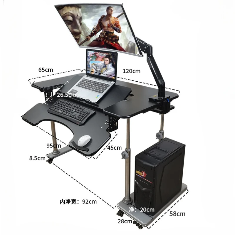 Y Space capsule computer desk mobile lifting bracket, household folding lifting desk, desktop computer desk
