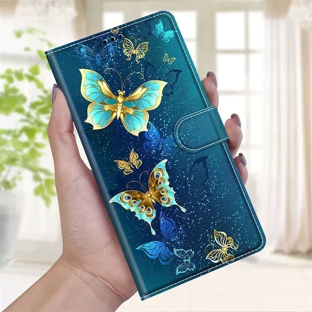 Butterfly Case for Samsung Galaxy A05S A05 A04s Etui Leather Paint Case  Galaxy A05s A04S A03S A54 A53 A52S Capa Stand Book Cover - AliExpress