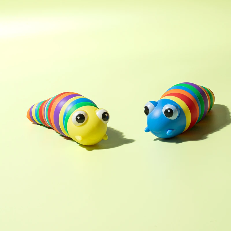 3d Colorful Creative Twist Slug Toys Relieves Fun Decompression Snails Finger Slug Toy Curls Up Fidget Toys