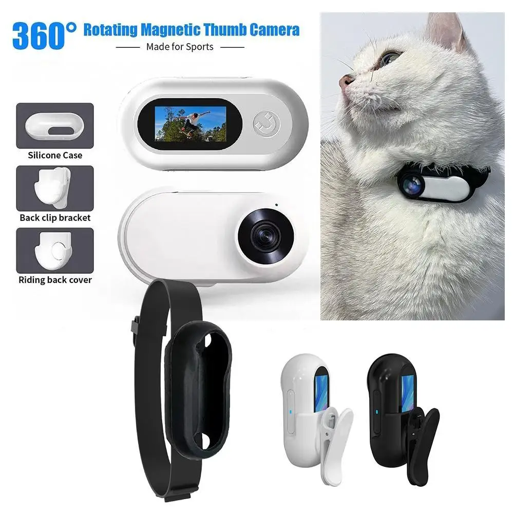 

Cat Collar Camera For Pet Cameras & Monitors With 360 ° Wide Angle Lens Mini Portable Stable Sport Action Body Camera With Video