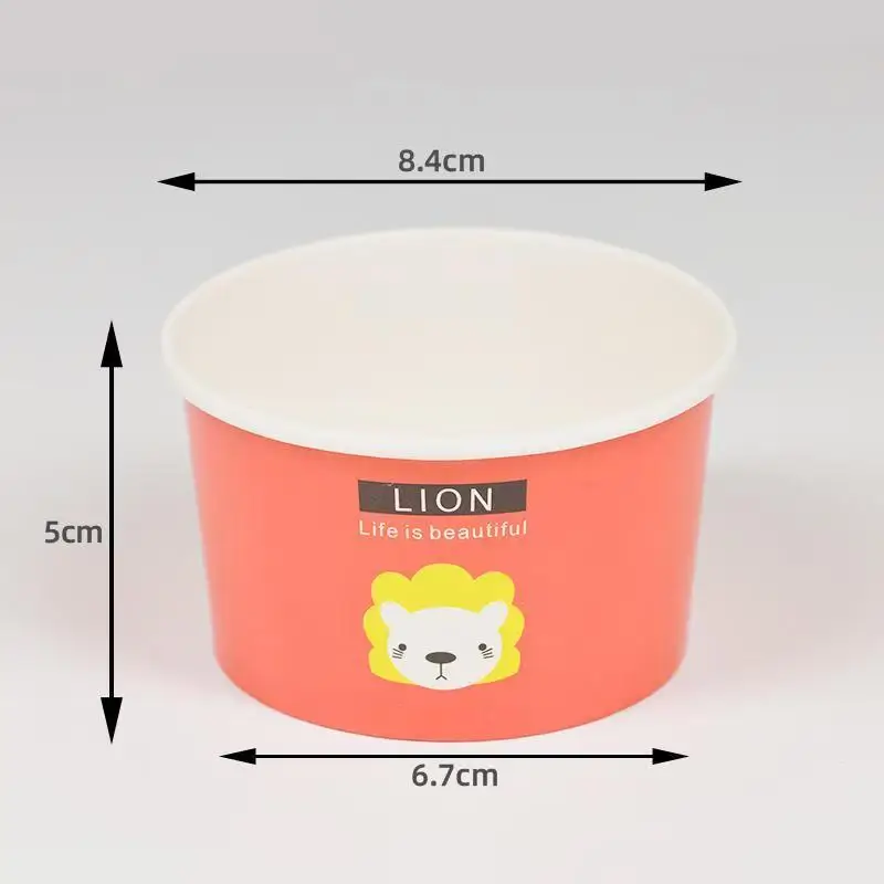 50PCS Paper Cups Birthday Party Favors Dessert Cup High Quality Cartoon Ice Cream Bowl 100ml Small Round Disposable