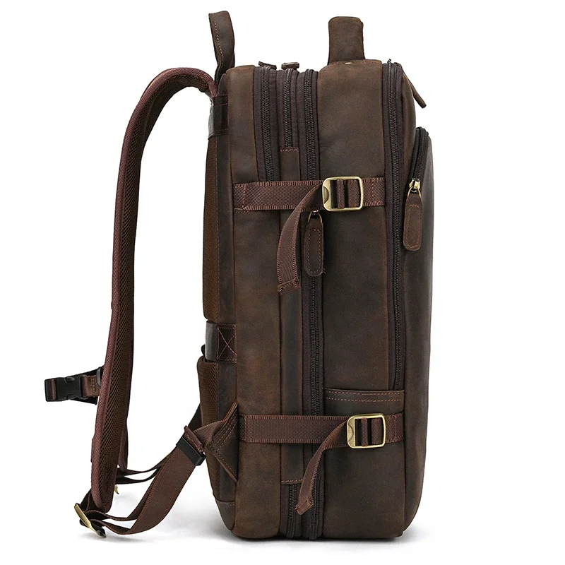 Leather Multifunctional Backpack for Men with Large Capacity
