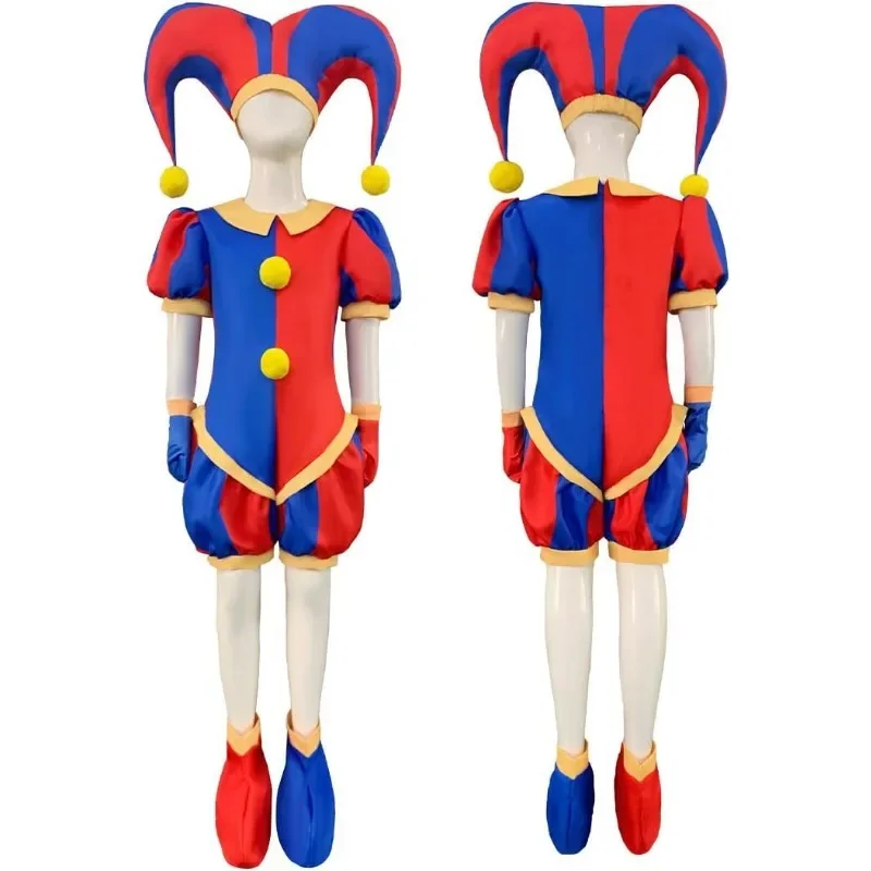 Kids Digital Circus Costume Boys Pomni Halloween Costume girls Pomni Cosplay Outfit
