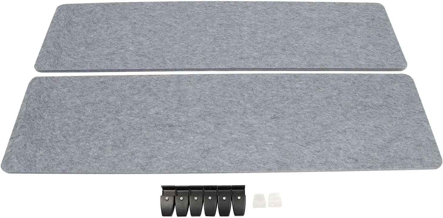 2Pcs Acoustic Freestanding Privacy Partitions 60""X16"" Gray Desk Panels Noise Reducing Freestanding Desk Partitions Acoustic 3
