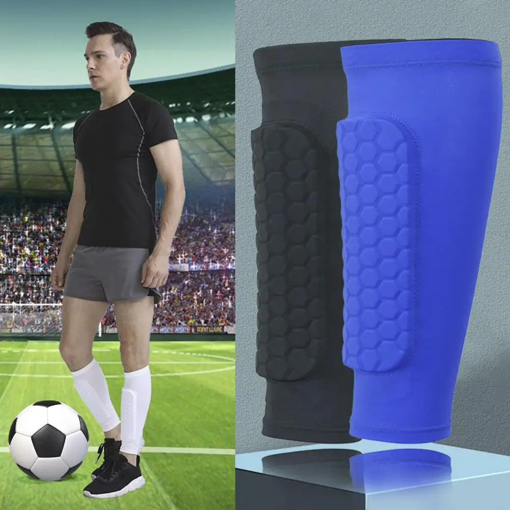Moisture-wicking Leg Sleeves Soccer Shin Guard Sleeves with Honeycomb Pads for Kids Adults Compression for Enhanced Sports
