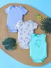 3PCS summer Baby boy onesies cotton fabric Breathable and comfortable  short sleeve triangle crawl suit for 0 ~ 12 months 1