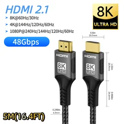 Ultra High - Speed 16K HDMI Cable for Enhanced Video Quality (HDMI2.1 8K  3M)