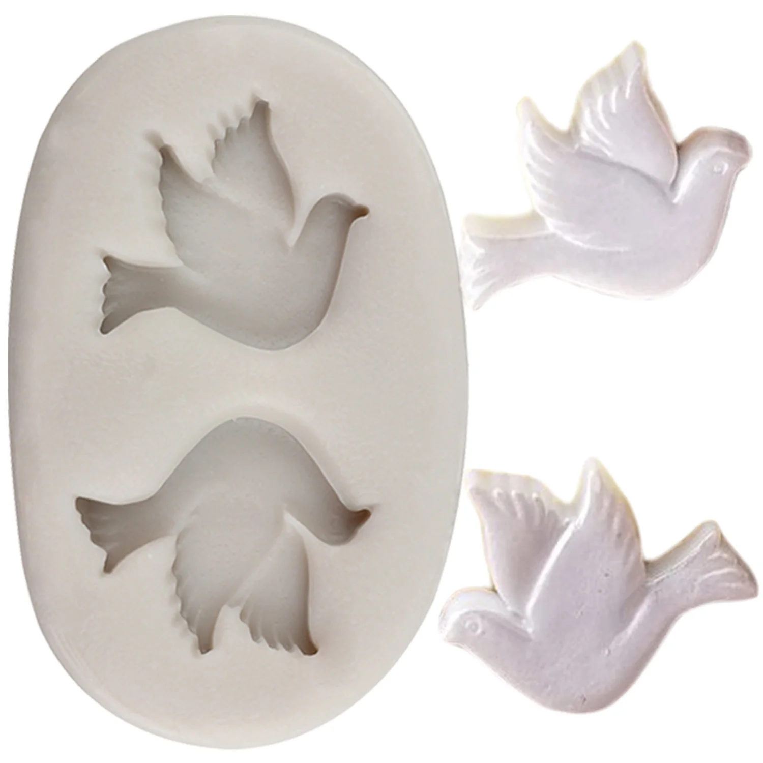 Stampo in silicone a forma di uccelli piccioni Stampo per cioccolato Gumpaste per feste fai-da-te Stampi per caramelle in argilla e resina Strumenti per decorare torte fondente  15