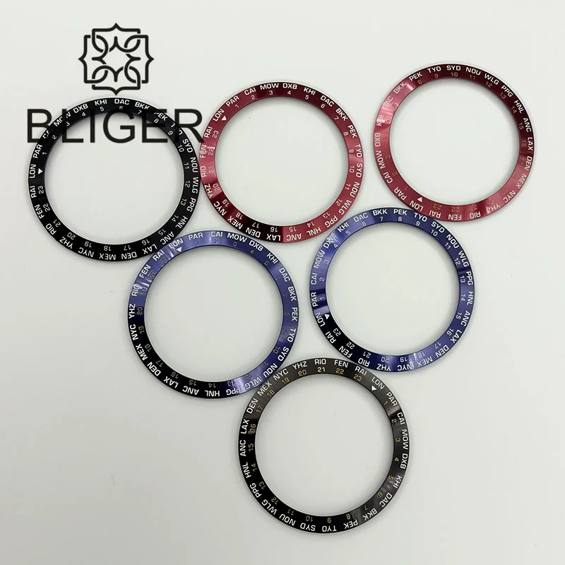 BLIGER Multicolor Watch Bezel Insert for Men's Automatic Watches