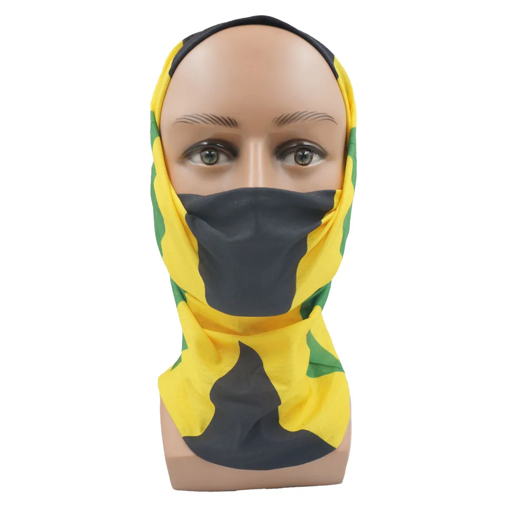 Atmungsaktive Lauf-Gesichtsmaske, Schals, Jamaika-Flagge, Bandana, Snood, 100 % Polyester, Biker, Mehrzweckgebrauch, Kopfwickel, Halsmanschette, JM – Detail 15