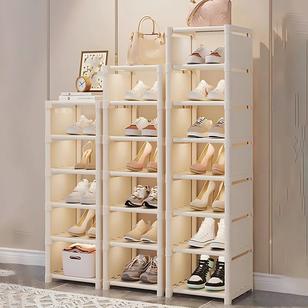 Multiple Layers Stackable Shoe Cabinet Space Saving Sneaker Organizer Adjustable Shoes Storage for Wall Corner Shoes Shelf shoe rack shoe organizer shoe cabinet