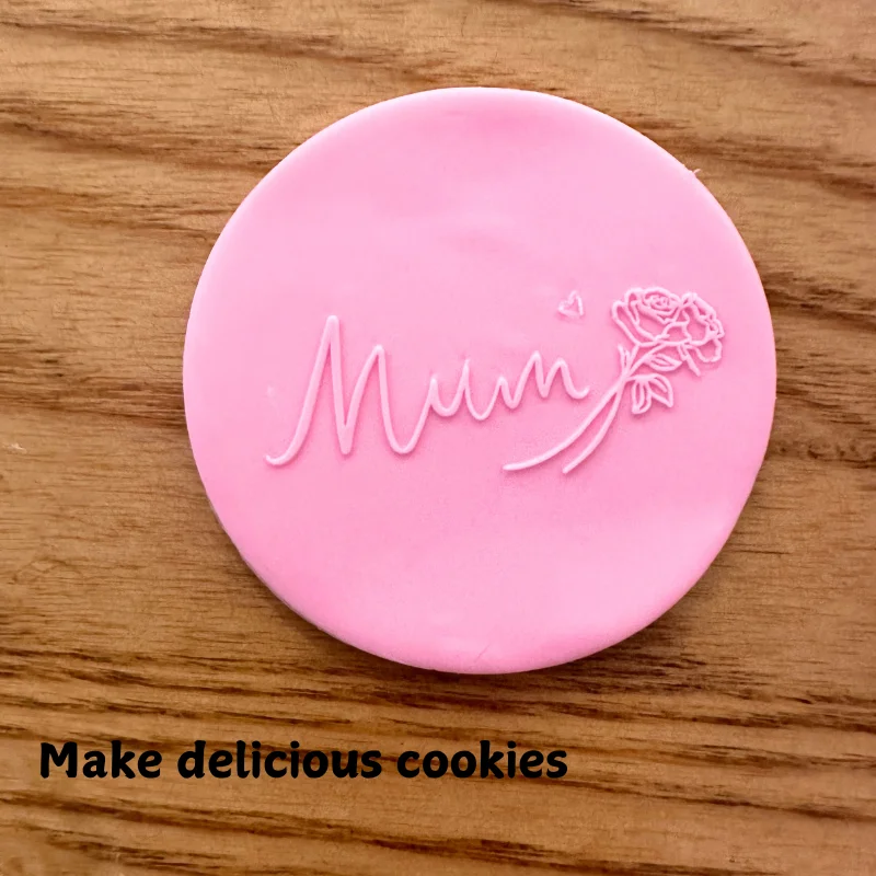 Floral Heart Acrylic Cookie Embosser and Fondant Stamp