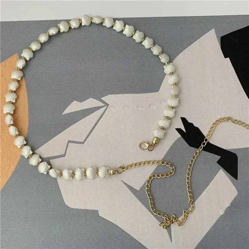Fashion Women Pearl Shell Chain Belt Elegant Metal Thin Slim