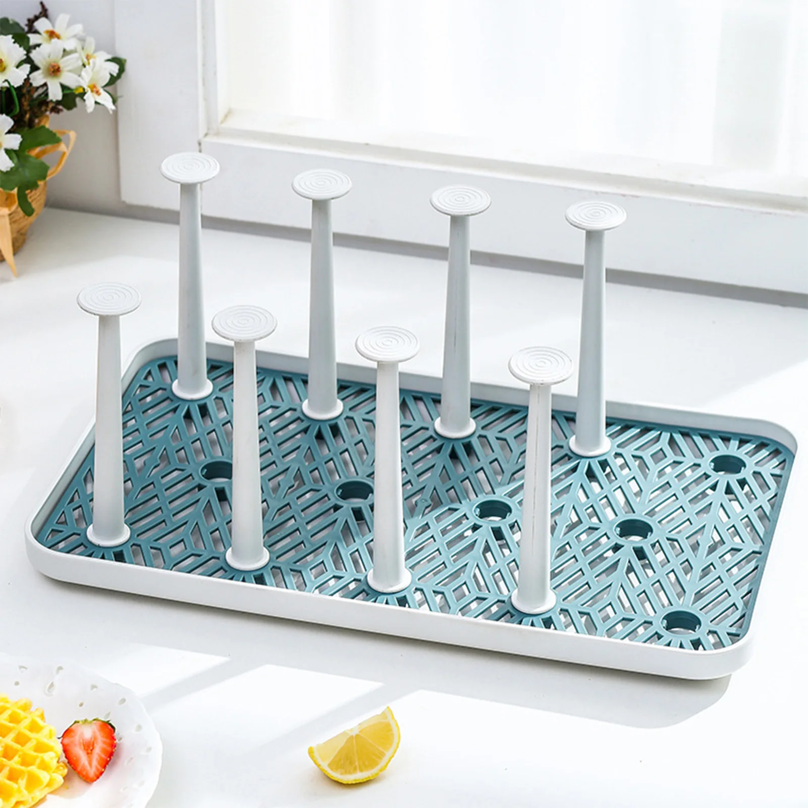 Cup Drying Rack Dust-proof Glass Cup Drainer Holder Stand Detachable Bottle Dish Drying ShelfStorage Tray Kitchen Supplies 6