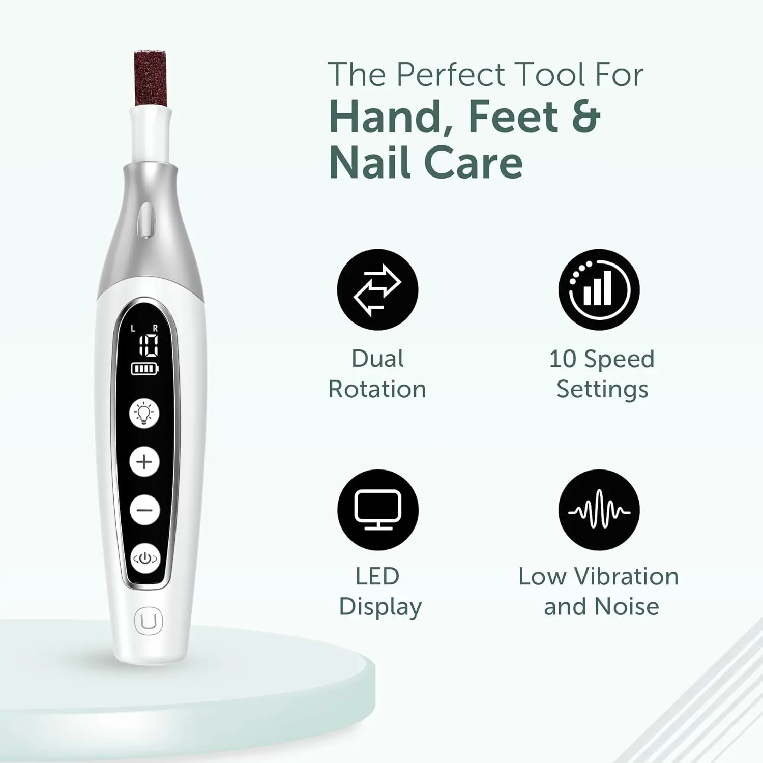 Pro Professional Manicure Pedicure Kit, Cordless Electric Nail File Set, Nail Drill Machine, Toe Nail Dremel Tools, Filer, Buffe 4