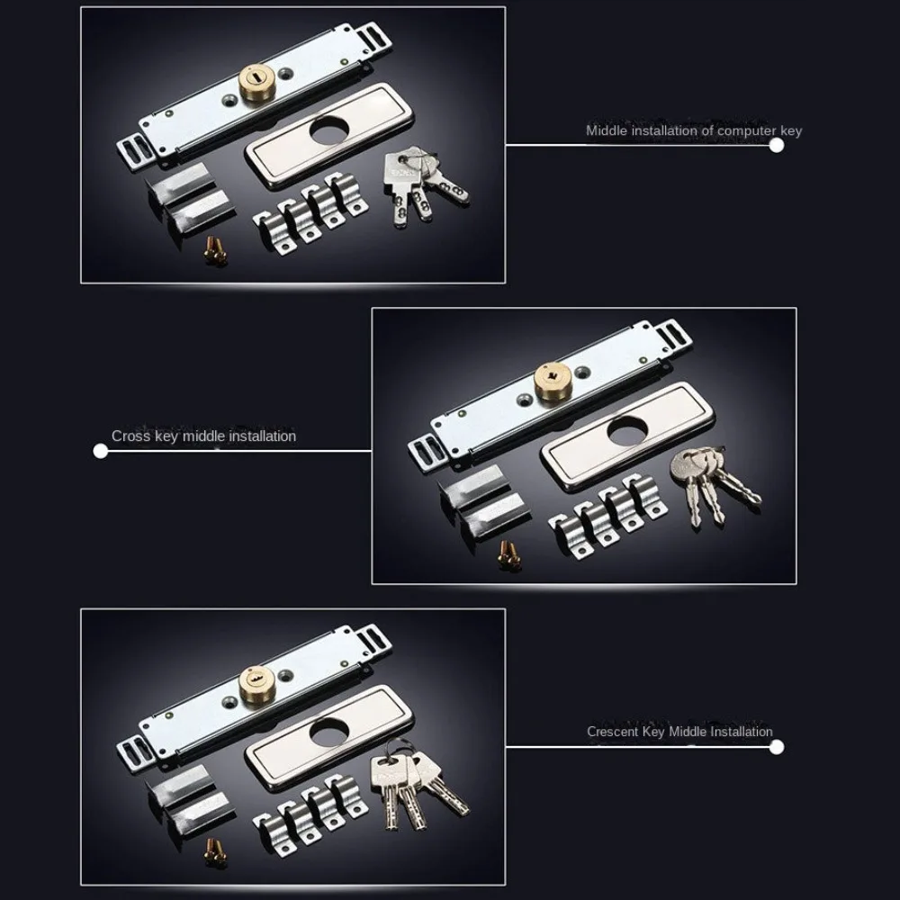 Description Picture 6 of itemNew Alloy Roller Shutter Door Lock Middle Bottom Hardware Roll Gate Lock with Key Thicken Anti-theft Locks Garage