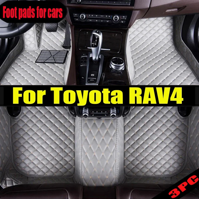 Alfombrillas de piso 3W compatibles con Toyota RAV4 2013-2018 (no para híbrido o Prime), revestimiento de piso de TPE para todo clima con ajuste personalizado para Toyota RAV 4 LE/XLE/SE/Limited