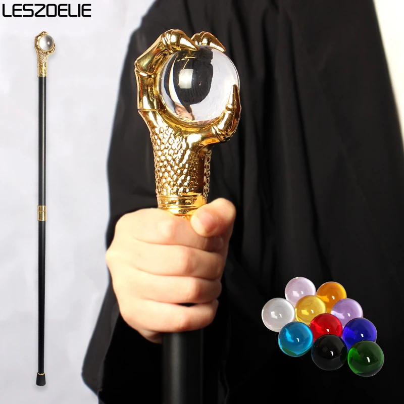 10 Colori Luxury Gold Dragon Claw Crystal Ball Walking Stick Men Fashion Party Walking Canes Women Elegante Vintage Walking Stick