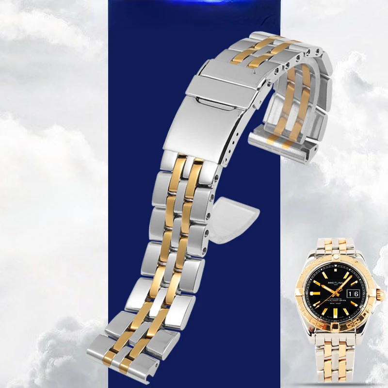 Cinturino In Acciaio Inossidabile Per Breitling Galaxy Bentley Super Ocean Cinturino In Acciaio Inossidabile Fibbia Pieghevole Cinturino 22 24Mm
