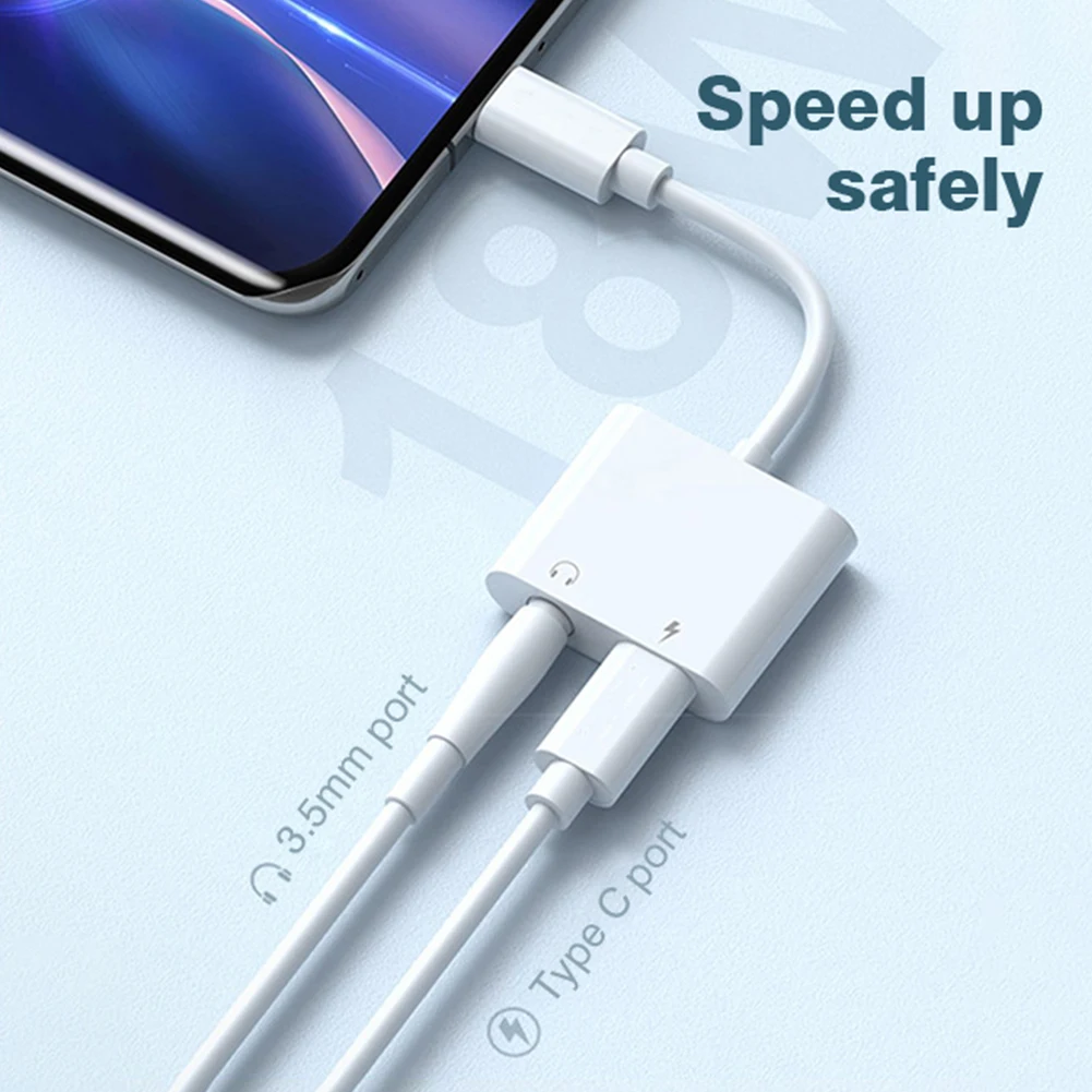 AUX Cable Adapter For Samsung S24 S23 Ultra Note 20 10 Plus Connector USB C to Double Type C 3 5 mm Jack Charge 2 In 1 Splitter