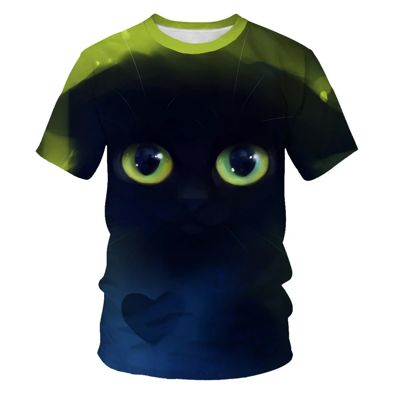 

Galaxy Space Cat T Shirt For Men Women Animal Lightning Men's Shirt Streetwear Harajuku Fashion Short Sleeved Tops Tee Unisex