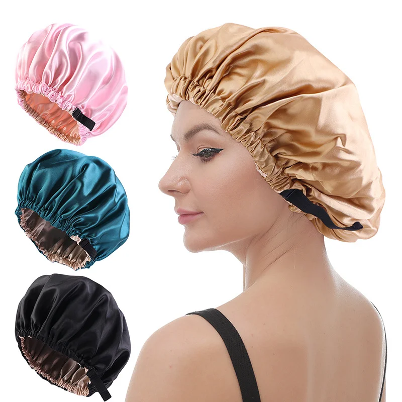 2 Pezzi Cuffia Seta Capelli Ricci,Cuffia Capelli Ricci Notte Bonnet,Capelli  Cappuccio In Raso,Cappello da Notte per Donne Ragazza Capelli Ricci Cura