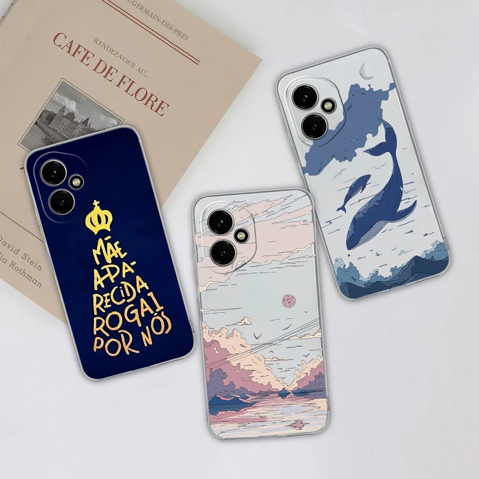 Elegant Floral Transparent Shockproof Phone Case - Soft TPU Silicone Back Cover