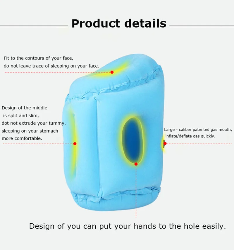 Inflatable Travel Air Pillow For Sleeping Avoid Neck Shoulder Pain Support Head Lumbar Rest Nap Headrest Airplane Car Office