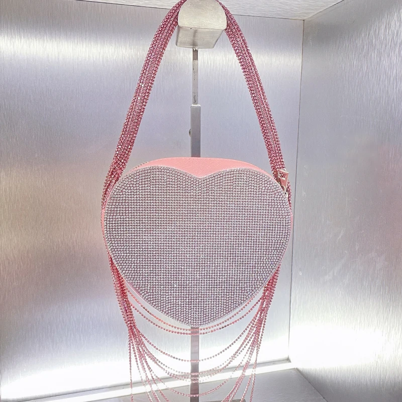 

Minaudiere Evening Bags For Women Luxury Designer Handbags And Purse 2023 New In PU Tassel Imitation Diamond Decoration Shoulder