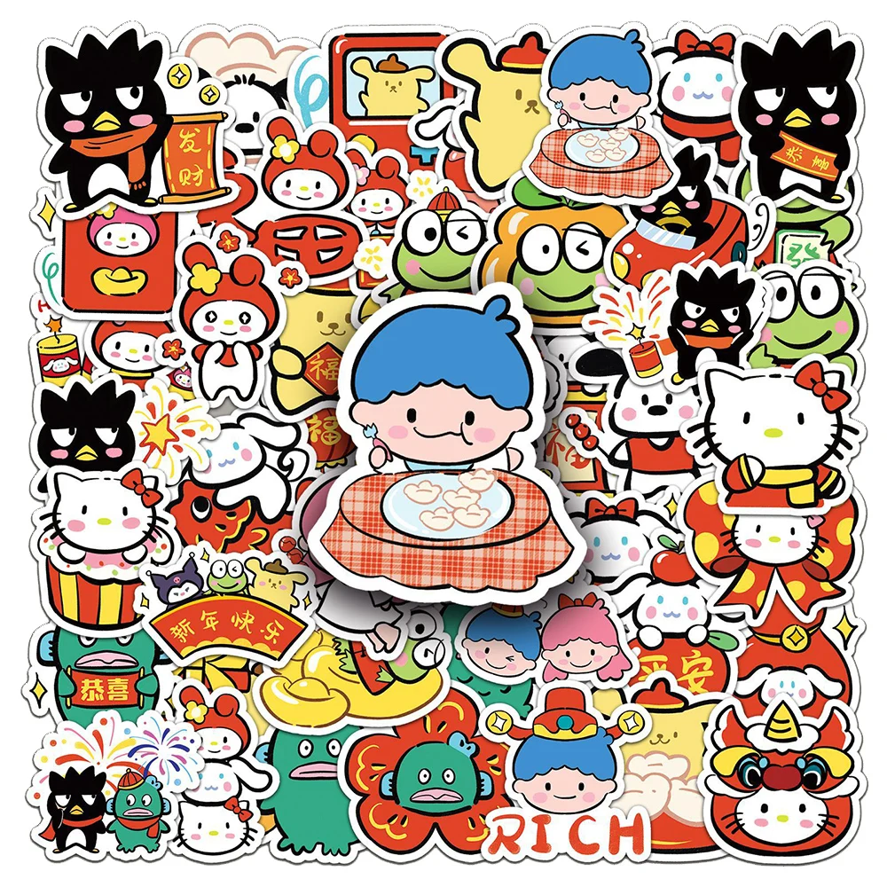 

10/30/50pcs Cute Sanrio Cartoon Anime Stickers Kawaii Girls Decoration Decals Waterproof DIY Luggage Laptop Car Kids Sticker Toy