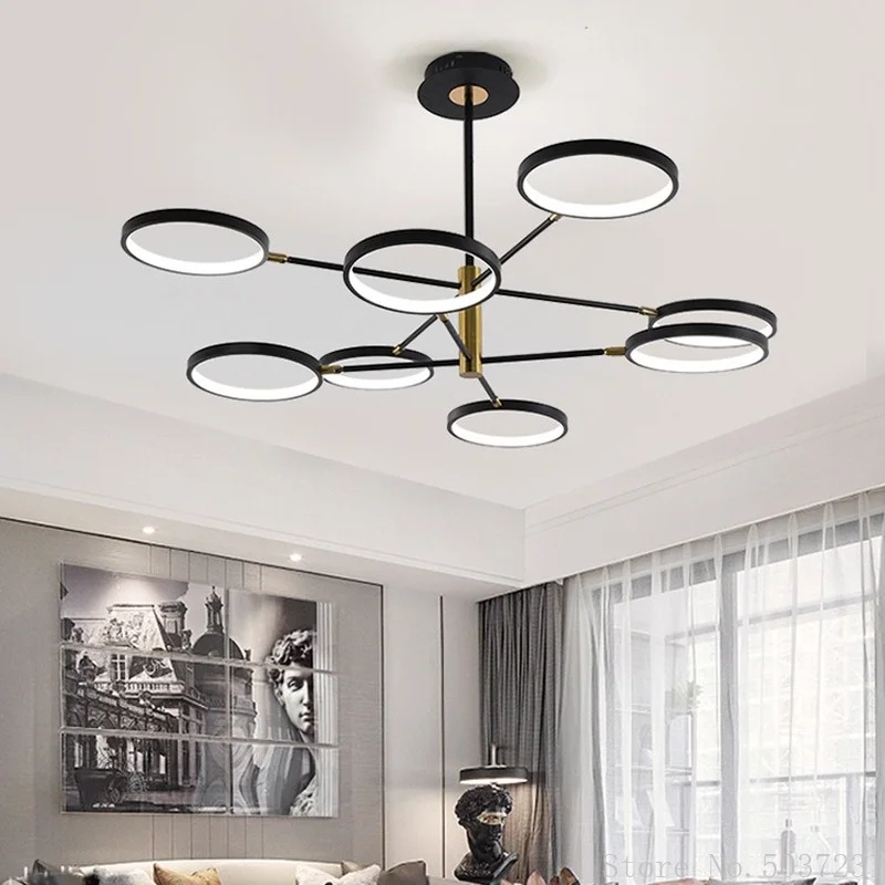 

Led Chandelier for Living Room Simple Modern Annular Acrylic Pendant Lamp Nordic Lamps Decor Room Restaurant Ceiling Lighting