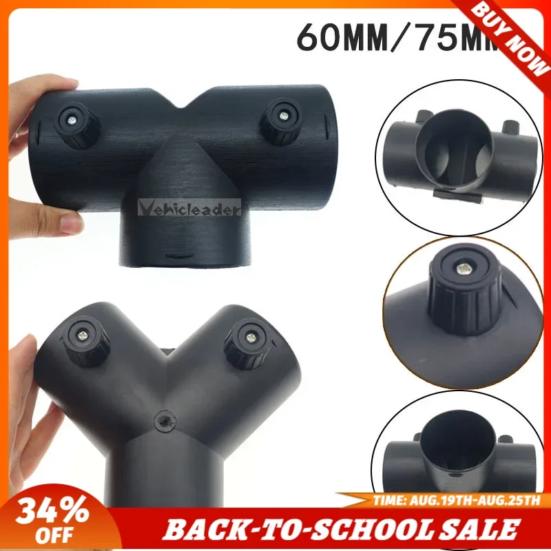 60mm/75mm Car Heater Air Vent Ducting Y T Piece Exhaust Connector w/Dual Regulating Valve Flap For Webasto Diesel Parking Heater