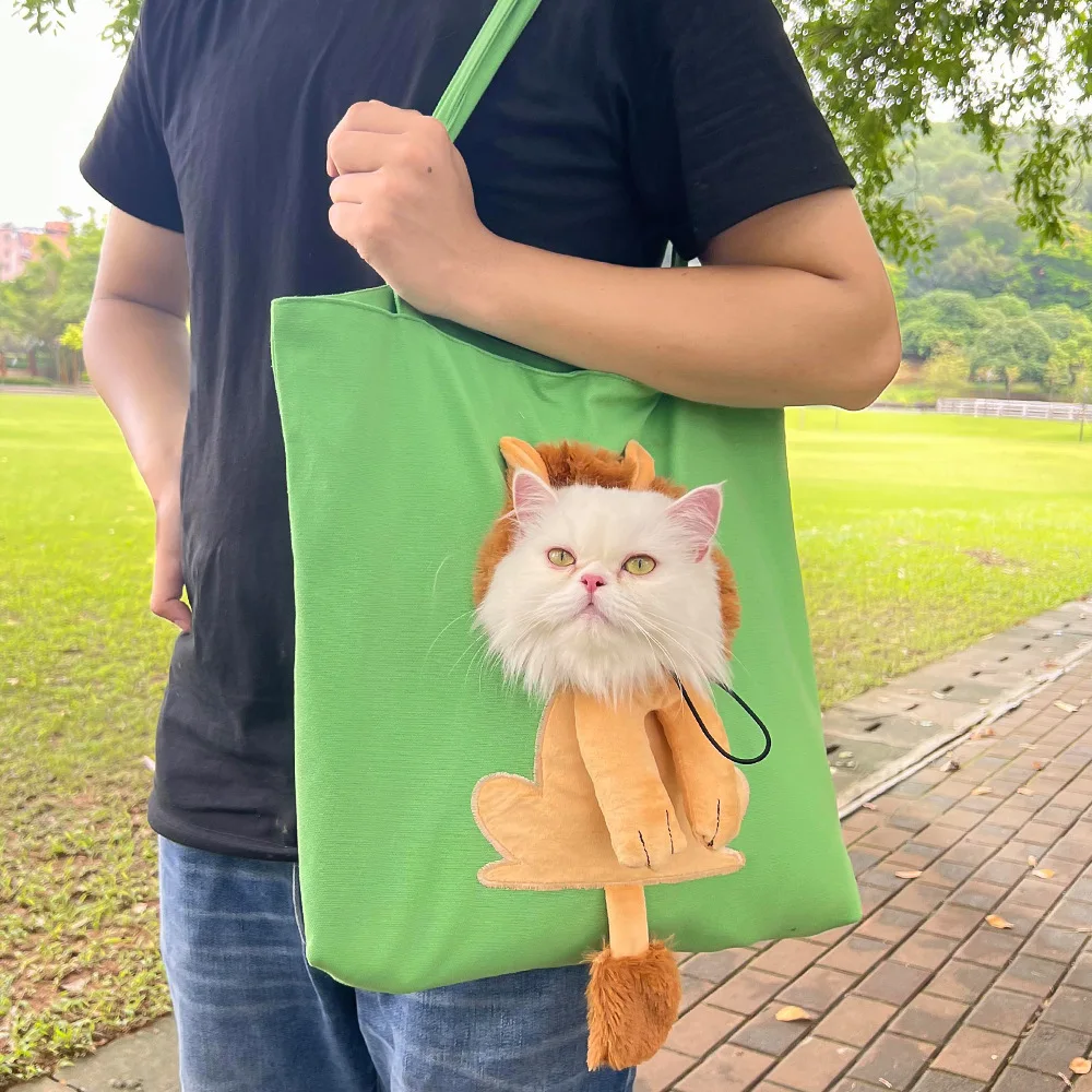 Cat Bag Out Bag Portable Pet Canvas Small Dog Out Single Shoulder Crossbody Cat Can Be Exposed