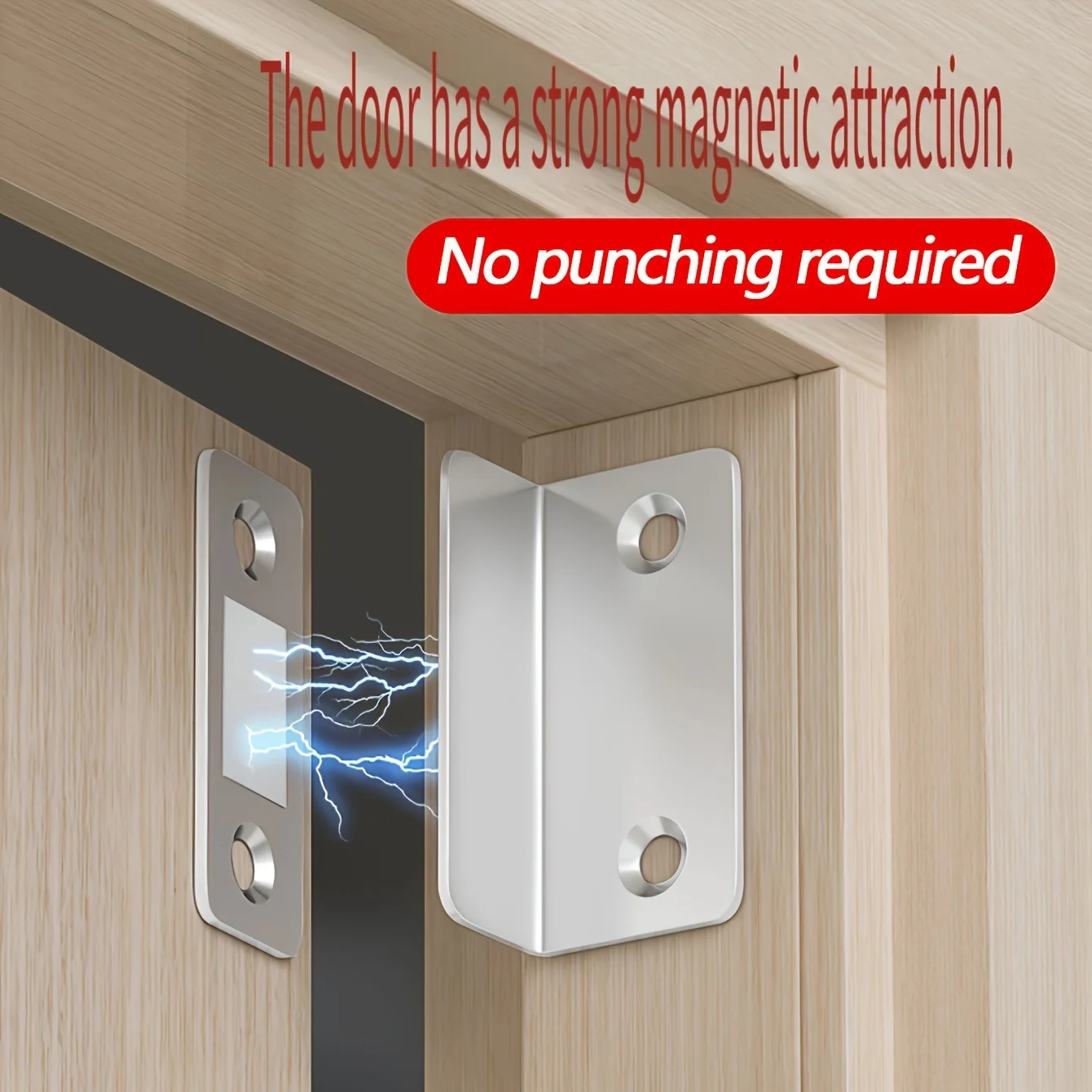3 pairs Heavy Duty L-Type Magnetic Catches No Drill Self-Adhesive for Cabinets Wardrobes Invisible Hardware