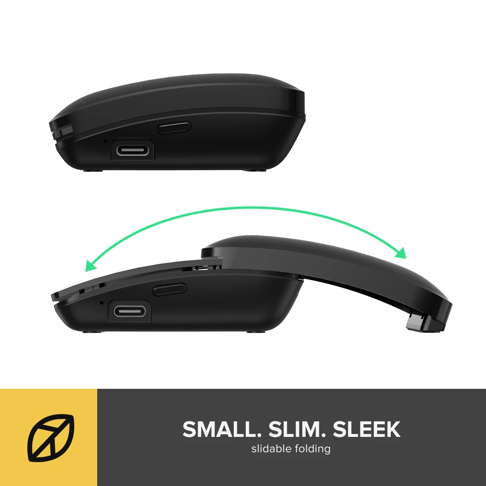 Delux Pocket Folding Mouse Wireless bluetooth Ultra Slim Portable Silent Multi-functional Mice 0.985mW For Tablet Windows MAC OS wireless mouse