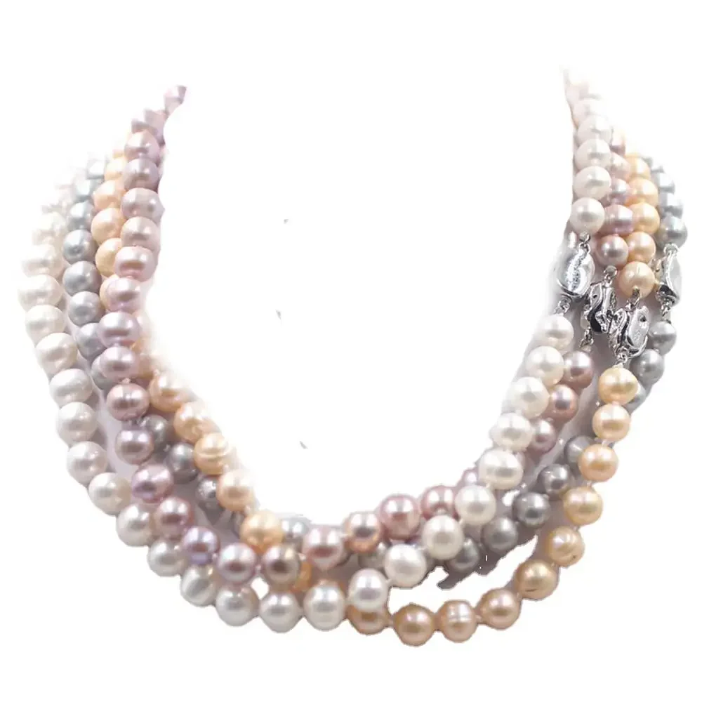 

BGSJ 8-9 мм белые розовые фиолетовые серые круглые культивированные природные пресноводные бусины Женская фотолампа 45 см