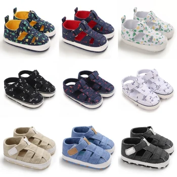 Estate 0-1 anno scarpe da bambino per bambini sandali per bambini alla moda e classici suole di stoffa morbide e leggere scarpe da passeggio casual 1