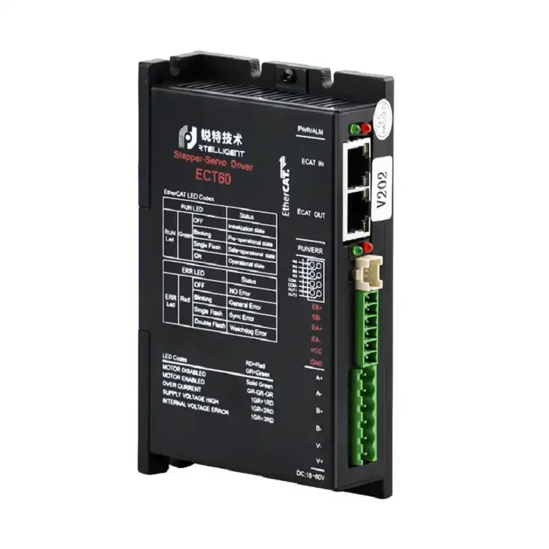 2상 60mm Nema 24 폐쇄 루프 스테퍼 모터 2.2N.M4N.M, Ethercat 폐쇄 루프 스테퍼 드라이버 ECT60 또는 브레이크 1개 키트 포함