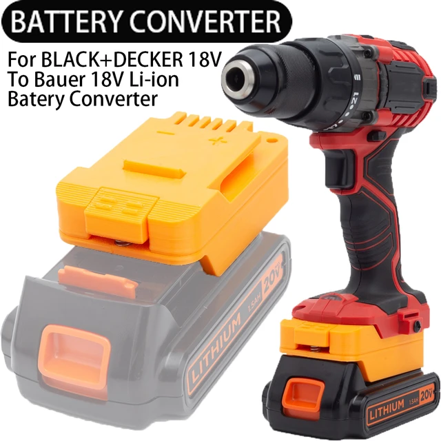 For Bauer 20V Battery Convert to for Black Decker 20V Li-ion Tools Adapter