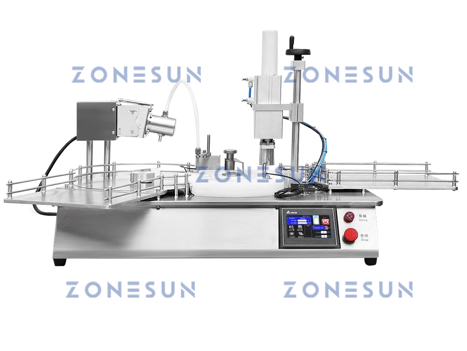 ZONESUN 0.14ml-25ml Automatic Small Vial Bottle Filling Sealing Machine Biological Reagents Oral Liquids Dropper ZS-XBFC20