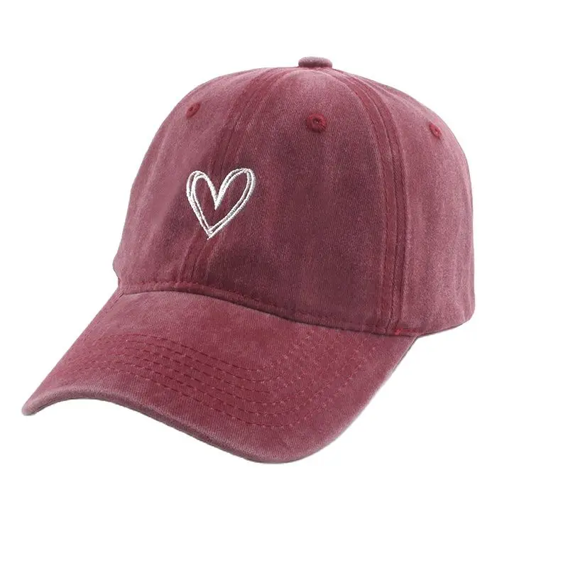 Fashion Outdoor Sport Baseball Caps For Men Women Love Heart Embroidery Snapback Cap Washed Cotton Dad Hat 1