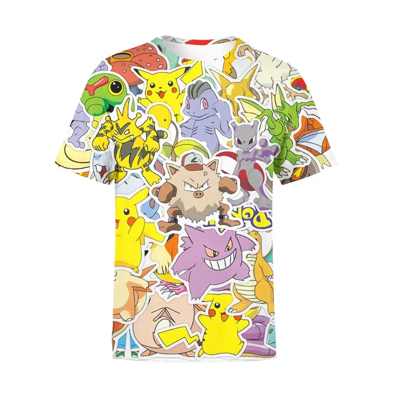 

Summer Pokemon T Shirt Men Streetwear Round Neck Short Sleeve Tees Funny Anime Girls Clothes Casual Pokemon 3d Print T Shirt