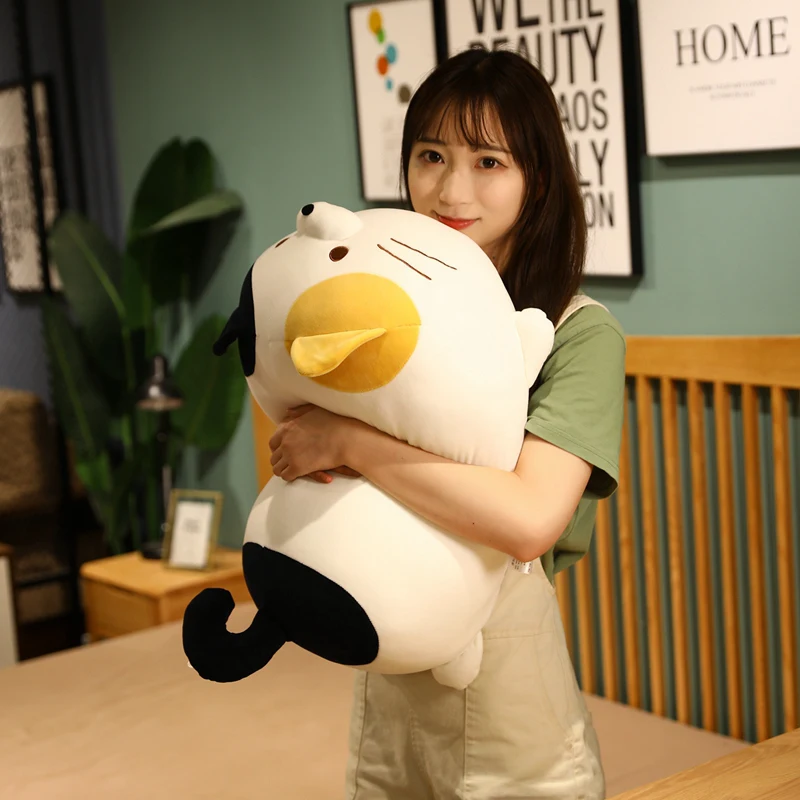 일본 스타일 뚱뚱한 고양이 봉제 인형 장난감, 동물 부드러운 포옹 베개 봉제 고양이 인형 방 장식, 어린이 여아용 세탁 가능 선물, 60cm