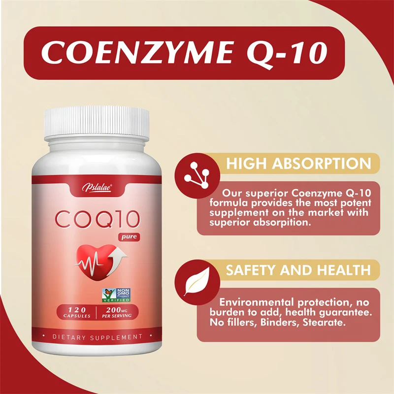 CoQ10 200mg-Energy Production, Heart Health, Blood Pressure Levels and Immune Support, Antioxidant
