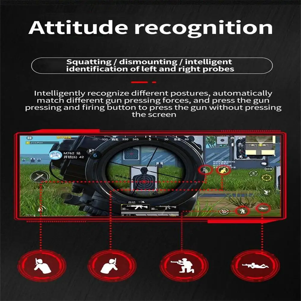 Portable Game Joystick Trigger Wireless Bluetooth-compatible 5.0 L1 R1 Gamepad Handle for Android iPhone PUBG Gamepad Controller