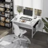 Computer Desk 40 Inch Small Office Desk Modern Writing Desk with Storage Bag Work Study Table with Headphone Hook for Home 2