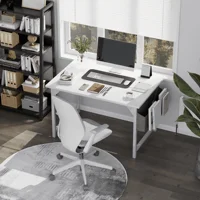Computer Desk 40 Inch Small Office Desk Modern Writing Desk with Storage Bag Work Study Table with Headphone Hook for Home 2