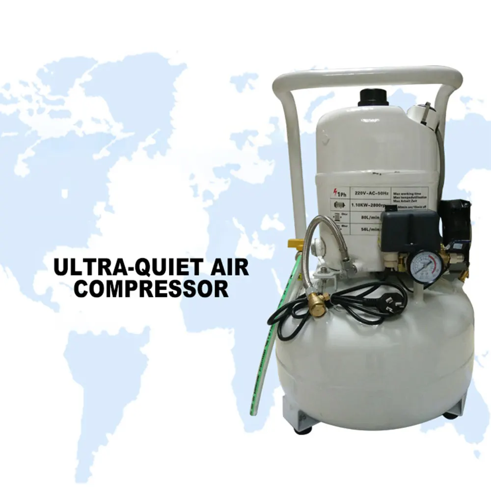 

25L Silent Oil-free Air Compressor 0.8Mpa Oil-free Air Pump for Home Repair Tire Inflation Whisper Compressor