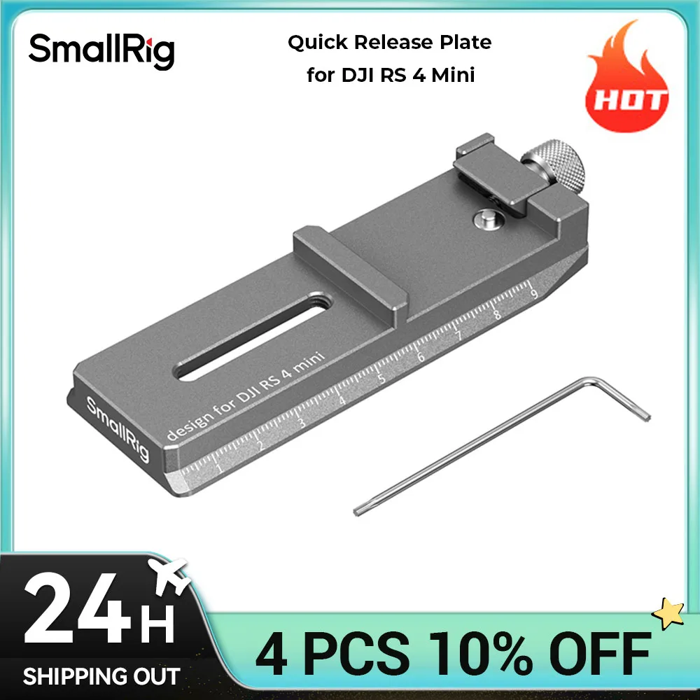 Camera Base Plate SmallRig Quick Release Plate for DJI RS 4 Mini Baseplate for Arca-Swiss can Quick Switch Between Tripod and Stabilizer 5336